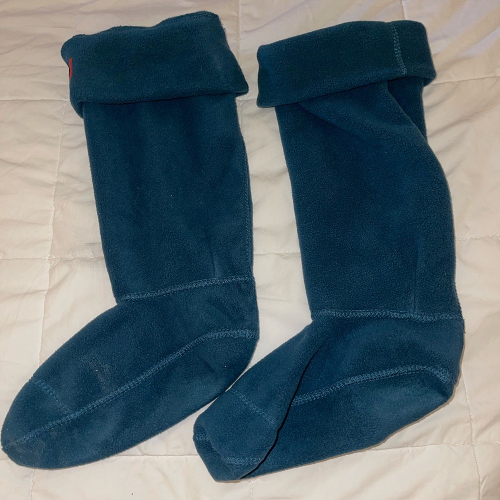 Hunter Blue Fleece Boot Socks